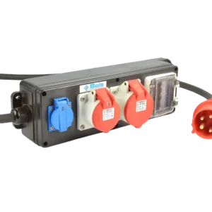 Stromverteiler - 16A CEE -> 32A 16A CEE + 3 x Schuko - FI - IP44